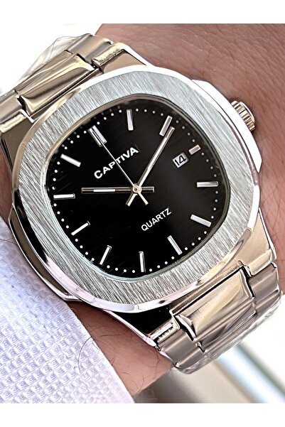 captiva Çelik Kordon Takvimli Kadran Kutulu Seri Erkek Kol Saati C02.SE04