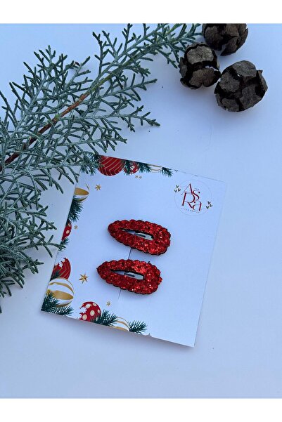 AsRa Accessories Yılbaşı temalı çıt çıtlı mini glitter toka