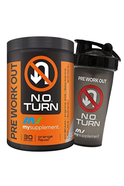 MYSUPPLEMENT PreWorkout No Turn Portakal 450gr 30 Servis - Shaker Hediyeli - Pre workout - Güç & Performans
