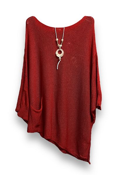 Butik Mercerized Oversize Asymmetrical Single Pocket Knitwear