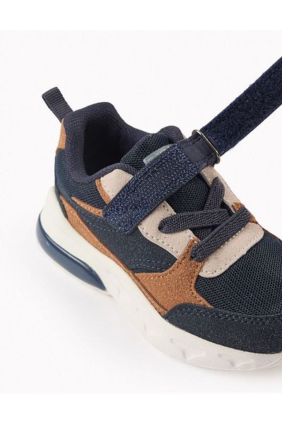 Ziddy LIGHT-UP TRAINERS FOR BABY BOYS 'ZY SUPERLIGHT RUNNER', CAMEL/BLUE