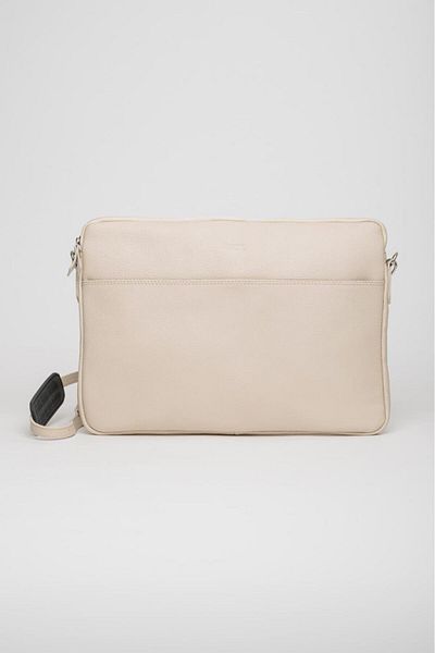 Jacquline Margaret Unisex Genuine Leather Shoulder Strap Zippered Laptop, Tablet and Briefcase