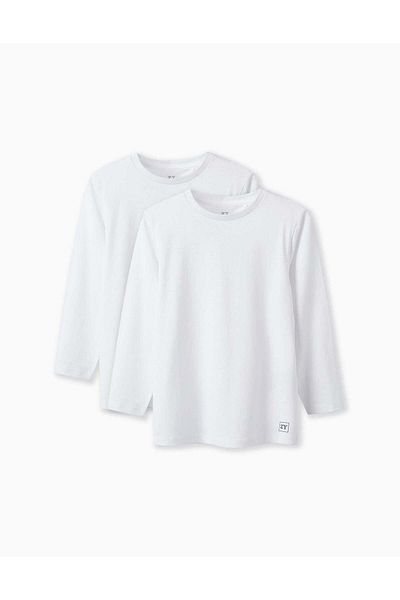 Ziddy PACK OF 2 LONG SLEEVE T-SHIRTS FOR BOYS WHITE