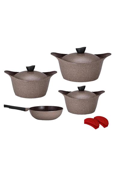 Dania Lahoya granite cookware set, 9 pieces, brown