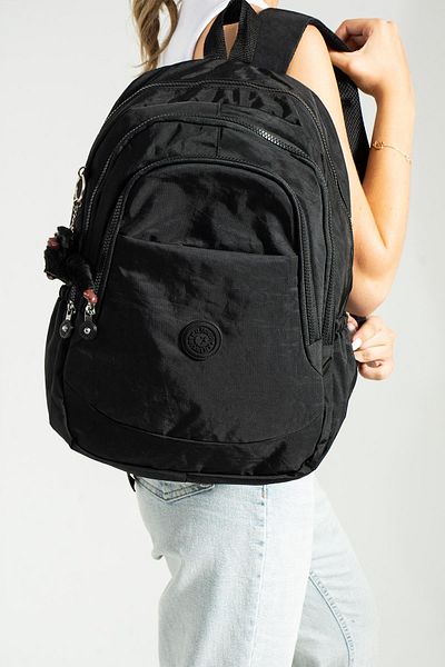 KunduraHane Crinkle School Bag Clinker Unisex Backpack Laptop Travel Bag Water Resistant Multi-Compartment