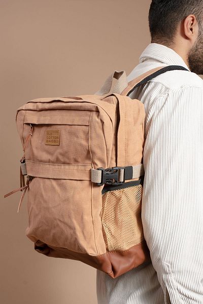 Old Cotton Geantă utilă de călătorie și de transport Buzunar lateral din pânză vintage Husă de apă Rucsac unisex