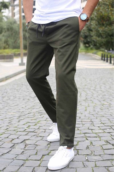 Madmext Χακί Basic Jogger Trousers 5486