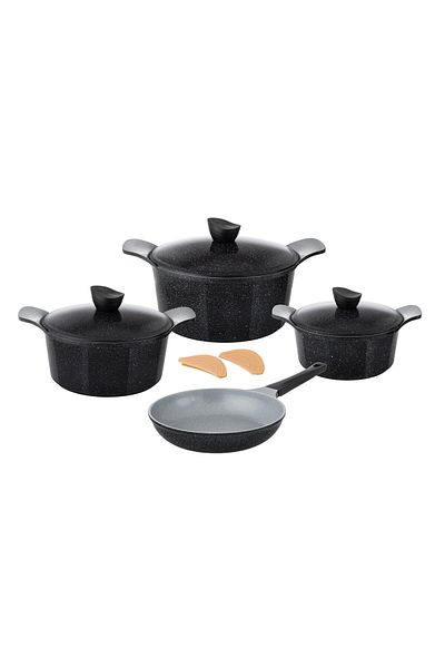 Dania Jewel black granite cookware set, 9 pieces, high quality