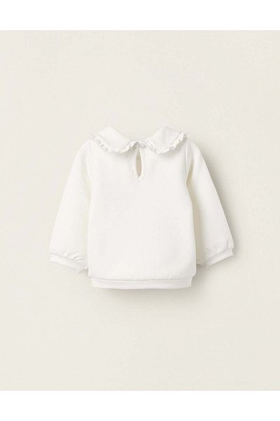 Ziddy SWEATSHIRT WITH CLAUDINE COLLAR FOR BABY GIRLS WHITE