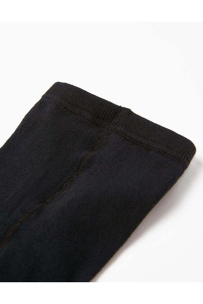 Ziddy ANTI-PILLING RIBBED TIGHTS FOR GIRLS BLACK