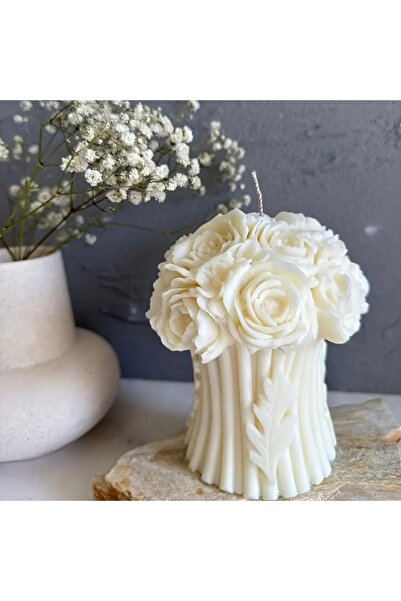 HogART Design Gül Demeti Mum & Beton Silikon Kalıp
