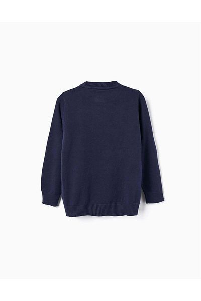 Ziddy KNITTED JUMPER FOR BOYS DARK BLUE
