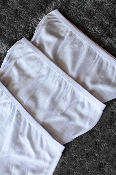 Öts Chiloți alb din bumbac cu nervuri pentru femei, 3 piese