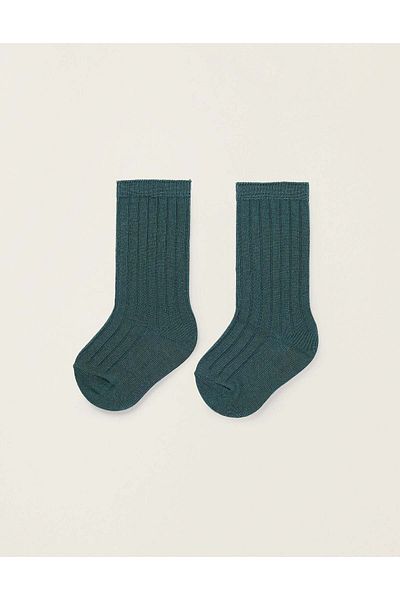 Ziddy RIBBED HIGH SOCKS FOR BABY BOYS GREEN