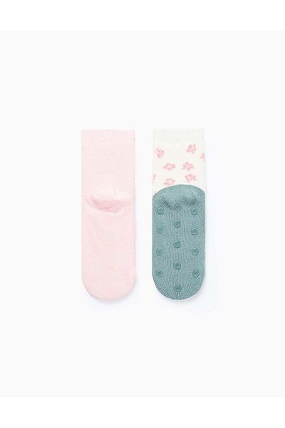 Ziddy PACK OF 2 NON-SLIP SOCKS FOR BOYS 'TIGER', GREY/BLUE
