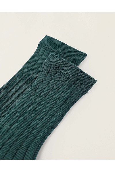 Ziddy RIBBED HIGH SOCKS FOR BABY BOYS GREEN