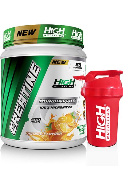 High Nutrition 150 Gr 50 Serve Micronized Creatine Monohydrate - Flavored Orange Creatine