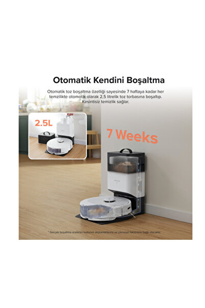 Roborock Çöp Istasyonlu Akıllı Robot Süpürge Beyaz