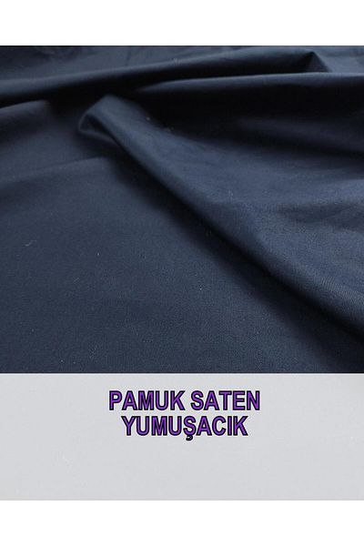 Kumaş Parça Βαμβακερό σατέν σε σκούρο μπλε ναυτικό χρώμα (Πλάτος 140 cm x Μήκος 160 cm)