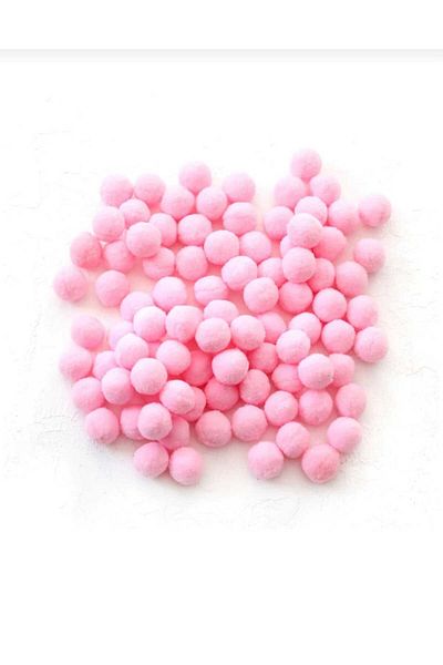 punicha Soft Plush Pompom - Pink 100 Pieces 2cm