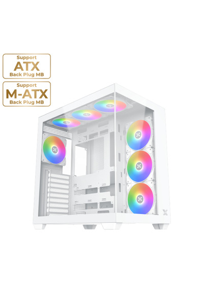 Xigmatek علبة Aqua V Air Arctic ARGB Mid-Tower TG ATX - بيضاء | EN45837