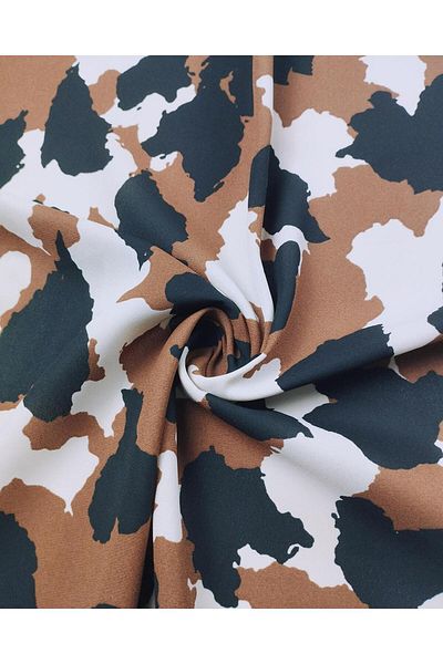 Kumaş Parça Queen Crepe Chiffon - Χρώματα Καφέ και Μαύρη Κρέμα, 140 cm x 275 cm