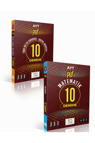 IQ YAYINLARI IQ Yayınları Püf Ayt Edebiyat Sos-1 + Matematik Branş Deneme (2 ...