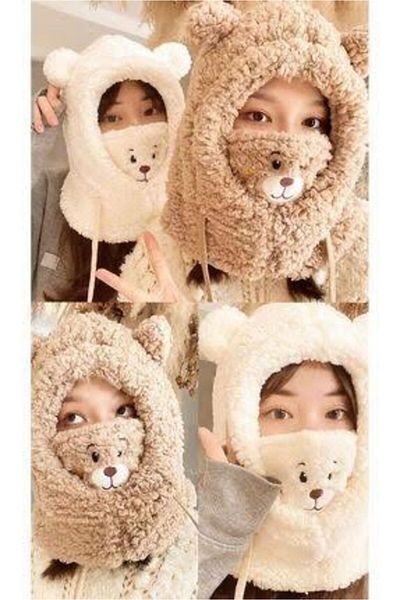 ATK ATAKAN ŞAPKA AKSESUAR Girl's Plush Bear Detailed Beret