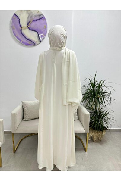 erasra class Cu șal, set de rochii cu șnur lateral hijab (POT PENTRU PUTERE ȘI UMRE) Culoare ALBĂ