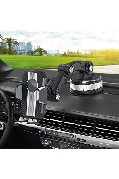 Duffa Araç içi Vantuzlu Telefon Tutucu Ayarlanabilir Uzayabilen 360 Dönebilen Vantuzlu Cam Torpido Tutucu