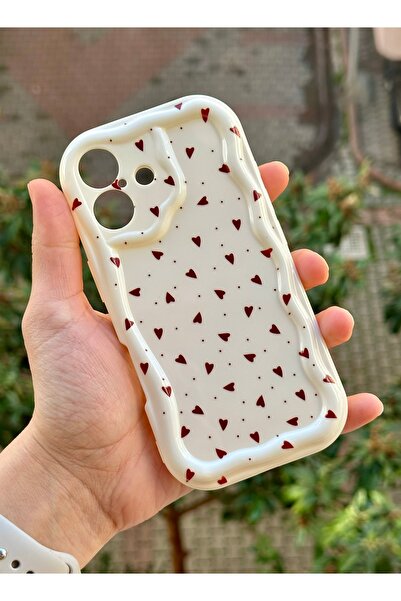 HYPERSOFT آيفون 16 (6.1 بوصة) متوافق مع نمط قلب أحمر وإطار حماية للكاميرا من ...