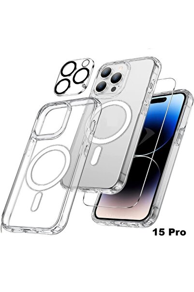 Evax (3'ü 1 ARADA) iPhone 15 Pro Uyumlu 1 MagSafe Kılıf + 1 Ekran Koruyucu + ...