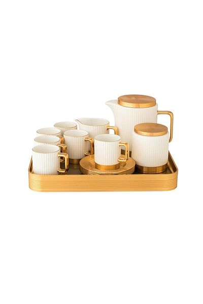 Dania A set of white porcelain Turkish coffee cups, 16 pieces