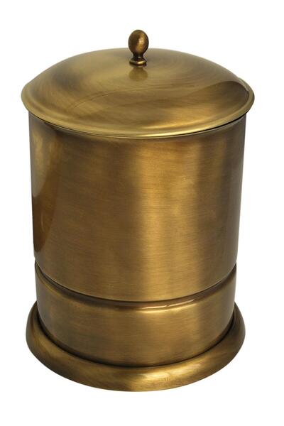 DİZAYNAKS Antik Bronz Kapaklı Pirinç Çöp Kovası