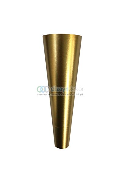 DİZAYNAKS Konik Mobilya Dolap Ayağı Mat Satine Altın 15 Cm