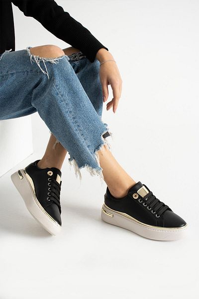 PARİS Women's Black B. Simple and Stylish Design Sneakers