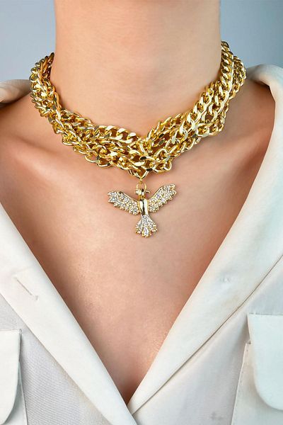 Sose Moda Phoenix Spiral Chain Necklace - Gold