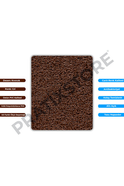 Pratixstore Kıvırcık Paspas (İstediğiniz Ölçü Ve Renk Seçenekleri) Kaymaz Taban Halı Yolluk Kapı Önü Paspası