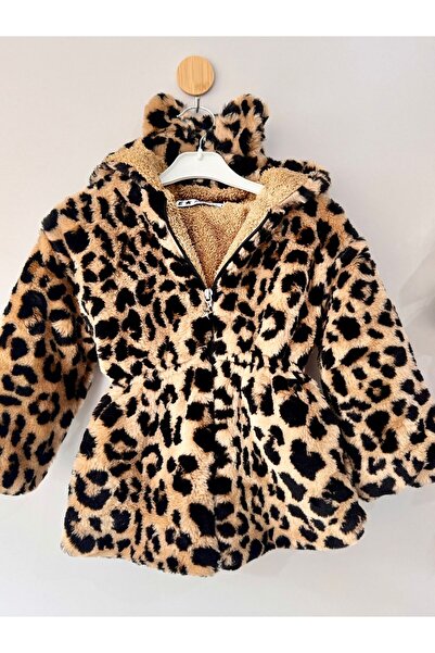 Fatma Kına Fenomen Kids leoparlı çocuk mont