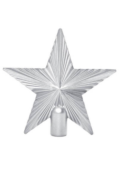 HKNYS Christmas Tepelik Pine Tree Striped Star Silver 15 cm