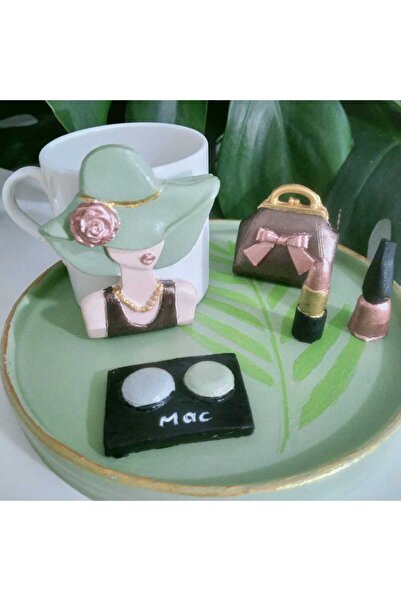 Yıldız İskandinav Beautiful Woman with Hat Coffee Present.1 Kisilik..Fancy Hanim Coffee Set