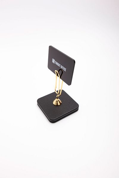 Turgut Office Leather Note Holder Gold Detailed