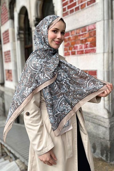 Sultan Soft Cotton Shawl - Ethnic Pattern - Slt1026-21 - Beige, Brown