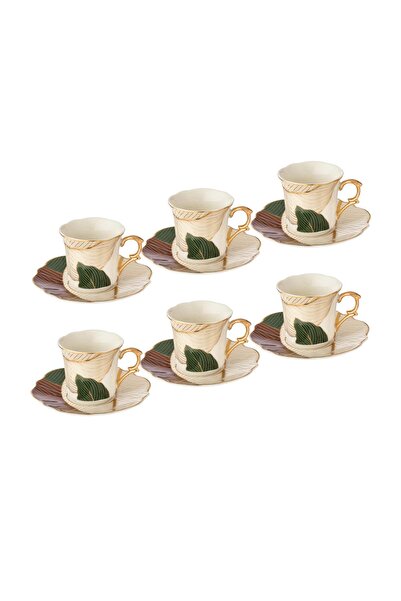 Dania طقم فناجين قهوة تركية 6 قطع ذهبي