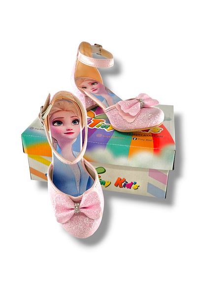 BDKButik Pantofi cu toc pentru fetiță cu imprimeu prințesă Pantofi rochii de seară