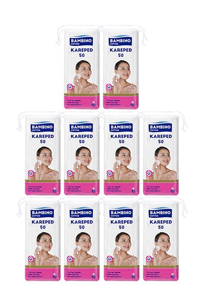 Bambino Cotton 50Pcs X10 Square Makeup Cotton