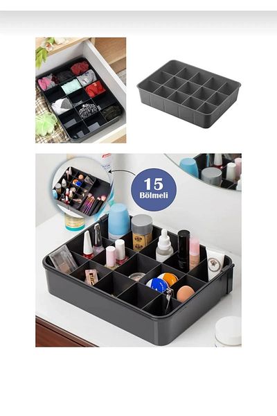 LARAVİNE 2Pcs Drawer Organizer Organizer - 15 Compartment Makeup Organizer Jewelry Organizer