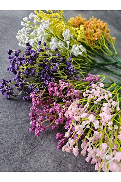 YAPAY ÇİÇEK DERYASI 1Adet 35 cm 5 Dallı Beyaz Yapay Cipso Vazo Dekor Aranjman Buket