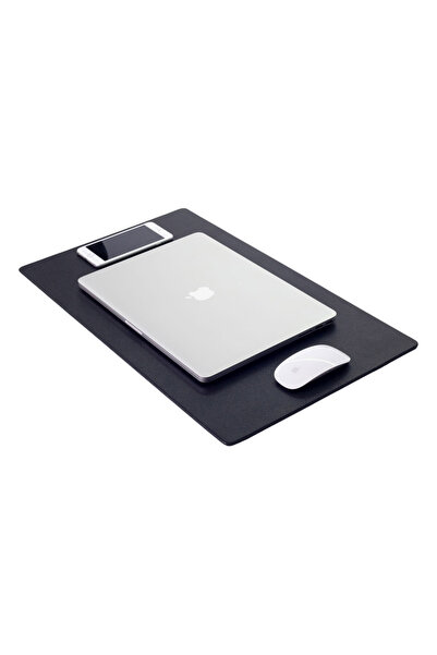 Turgut Office Δερμάτινο Επιτραπέζιο Χαλάκι Μαύρο 60x35cm