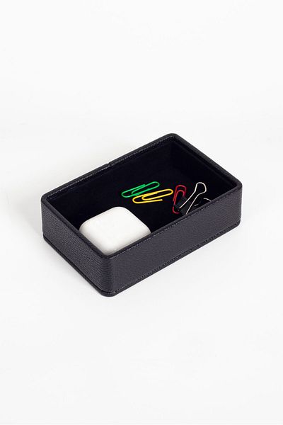 Turgut Office Felix Leather Accessory Box Black